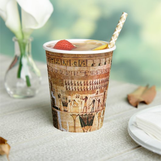 古代エジプト象形文字シンボルパターン 紙コップ (インサイチュ)