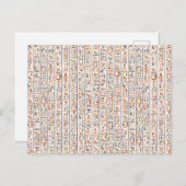 古代エジプト象形文字パターン背景histo インビテーションポストカード (正面/裏面)