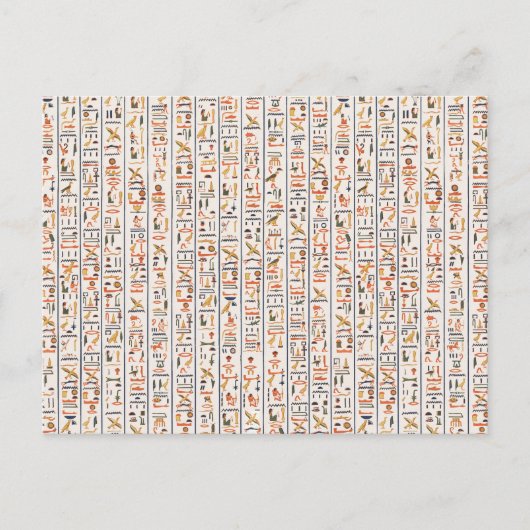古代エジプト象形文字パターン背景histo インビテーションポストカード (正面)