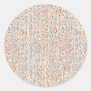 古代エジプト象形文字パターン背景histo ラウンドシール