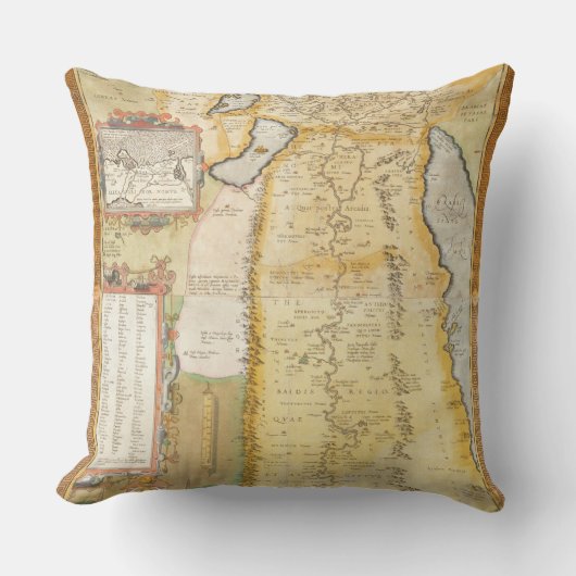 古代エジプト1584年の地図 クッション (正面)