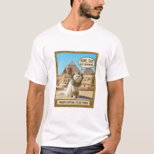 古代エジプト おもしろい 王室 ファラオ 白猫  Tシャツ