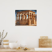 古代エジプト・フィラエ寺院の油絵クイーン ポスター (キッチン)