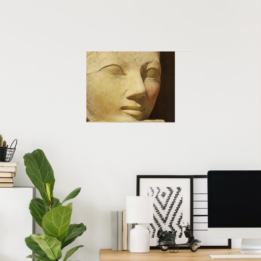 古代エジプトHatshepsut像の寺院の旅行 ポスター (ホームオフィス)