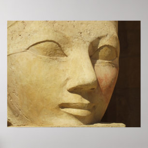 古代エジプトHatshepsut像の寺院の旅行 ポスター
