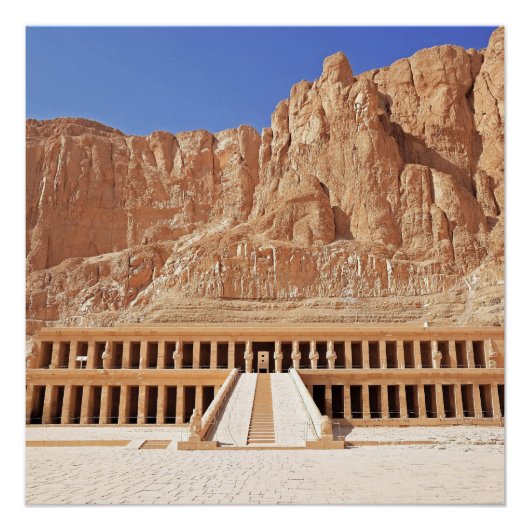 古代エジプトHatshepsut Deir Bahri Temple Luxor ポスター (正面)