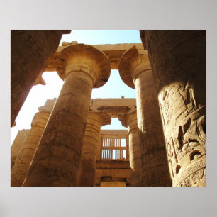 古代エジプトKarnakの寺院の象形文字旅行 ポスター