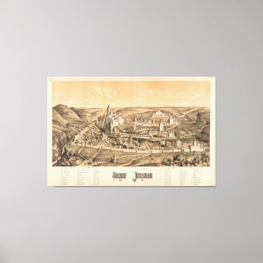 古代エルサレム（紀元前65年） キャンバスプリント (正面)