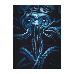 古代エルディティの恐怖：深い海クラーケン キャンバスプリント