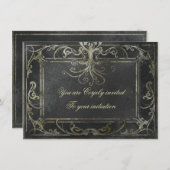 古代エルドリビクトリアンッチ(金ゴールドと黒) 招待状 (正面/裏面)