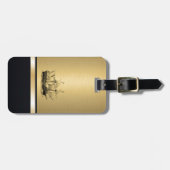 古代エレガント船金ゴールドモノグラム ラゲッジタグ (正面横)