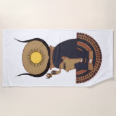 古代オシリスのイラスト エジプトの神 ビーチタオル (正面)