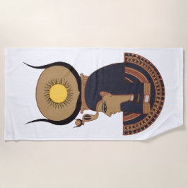 古代オシリスのイラスト エジプトの神 ビーチタオル