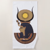 古代オシリスのイラスト エジプトの神 ビーチタオル (正面)