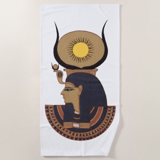 古代オシリスのイラスト エジプトの神 ビーチタオル (正面)