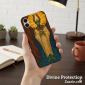 古代オシリスの神秘的なゴールド iPhoneケース