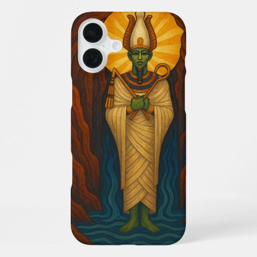 古代オシリスの神秘的なゴールド iPhoneケース (裏面)