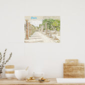 古代オリンピア遺跡のスケッチのポスター – ギリシャ ポスター (キッチン)