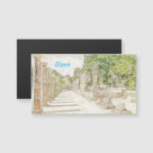 古代オリンピア遺跡のスケッチ – ヴィンテージ旅行アート (正面/裏面)