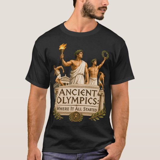 古代オリンピックの始まり ギリシャの歴史 Tシャツ (正面)