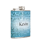 古代カスタムエジプト象形文字ブルー フラスク (右)
