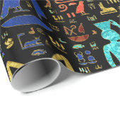 古代カラフルエジプトの象形文字パターン ラッピングペーパー (ロールコーナー)