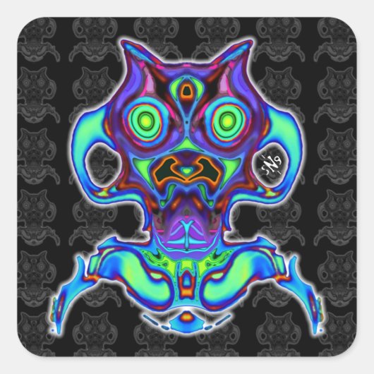 古代カラフル宇宙アイドルv3.1 スクエアシール (正面)