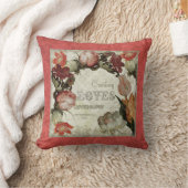 古代ガーデンヴィンテージフローラチューリップバラヘルボア クッション (ブランケット)