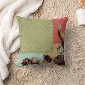 古代ガーデンヴィンテージフローラチューリップバラヘルボア クッション (ブランケット)