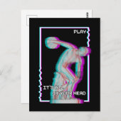 古代ギリシアのディスカス像が気化波を投げ掛ける大会 ポストカード (正面/裏面)