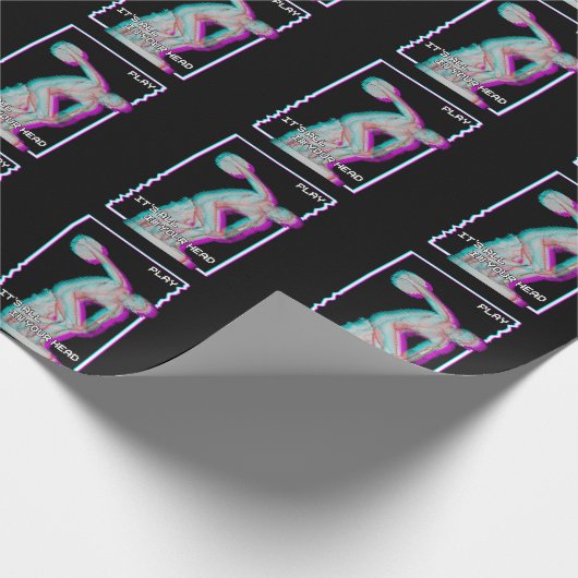 古代ギリシアのディスカス像が気化波を投げ掛ける大会 ラッピングペーパー (角)