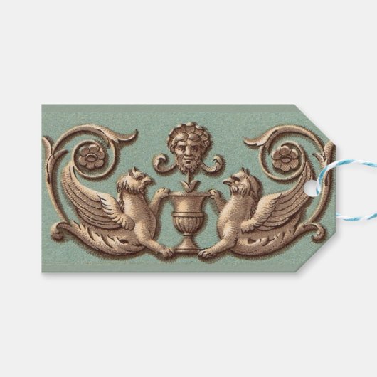 古代ギリシアの仮面で、二つのフェニキクスの間 ギフトタグ (正面(横))