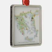 古代ギリシアの図解入りの、写真付きのな地図 メタルオーナメント (右)