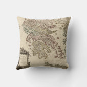 古代ギリシアGraecia Vetuのヴィンテージの旧式な地図 クッション (裏面)