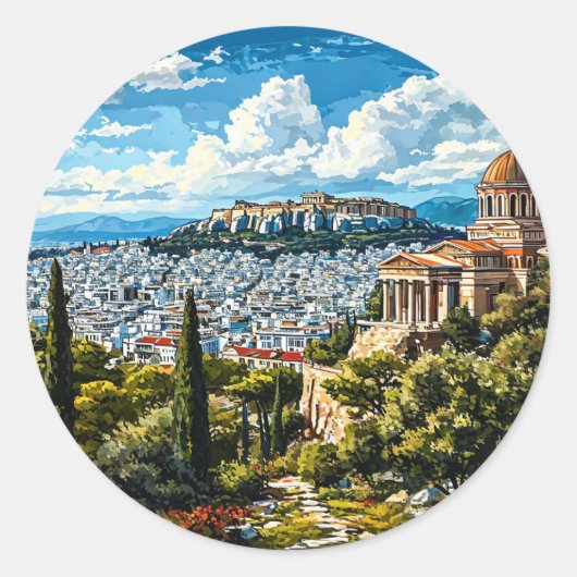 古代ギリシャのアテネにある歴史的建造物 ラウンドシール (正面)