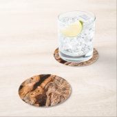 古代ギリシャのオリーブツリートランクプリント ラウンドペーパーコースター (インサイチュ)