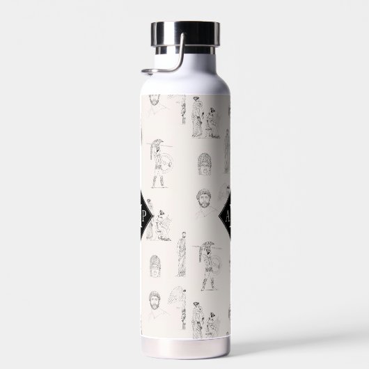 古代ギリシャのギリシャの歴史パターンモノグラム ウォーターボトル (右面)