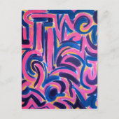 古代ギリシャのグラフィティ抽象芸術アートハンド色彩の鮮やか ポストカード (正面)