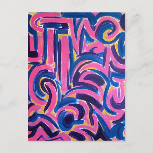古代ギリシャのグラフィティ抽象芸術アートハンド色彩の鮮やか ポストカード (正面)