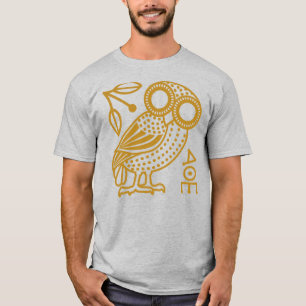 古代ギリシャのコインからアテネのフクロウの概要 Tシャツ