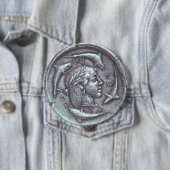 古代ギリシャのコインイルカのポートレートボタン 缶バッジ (インサイチュ)