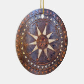 古代ギリシャのシンボル木材の民族的な太陽のモチーフを彫った セラミックオーナメント (右)