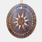 古代ギリシャのシンボル木材の民族的な太陽のモチーフを彫った セラミックオーナメント (左)