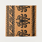 古代ギリシャのタコ、波のパターン タペストリー (正面(横))