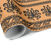 古代ギリシャのタコ、波のパターン ラッピングペーパー (ロールコーナー)