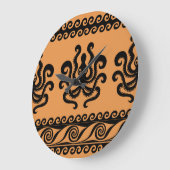 古代ギリシャのタコ、波のパターン ラージ壁時計 (傾斜)