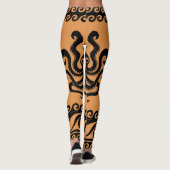 古代ギリシャのタコ、波のパターン レギンス (裏面)