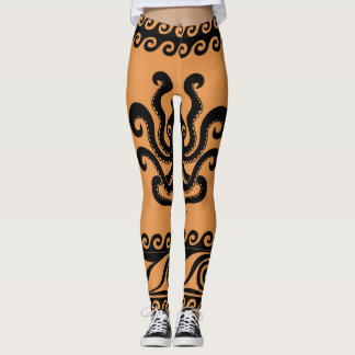 古代ギリシャのタコ、波のパターン レギンス