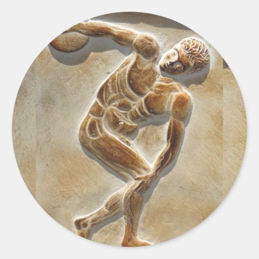 古代ギリシャのディスカスロワー – Discobolus ラウンドシール (正面)