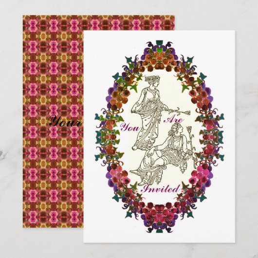 古代ギリシャのファッション招待状 招待状 (正面/裏面)